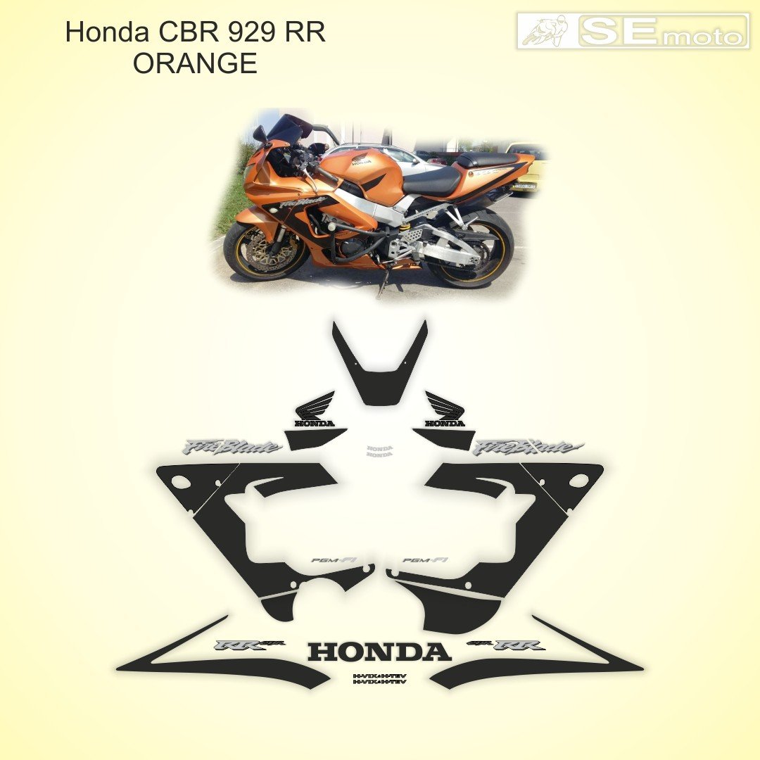 Honda CBR 929RR 00-01 г. в. оранжевый - фото