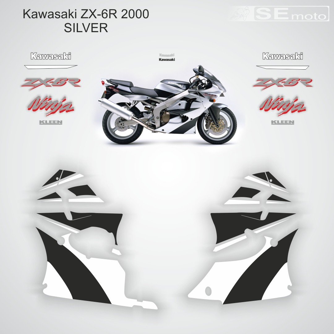 Kawasaki ZX-6R 2000 г. в. серебро - фото