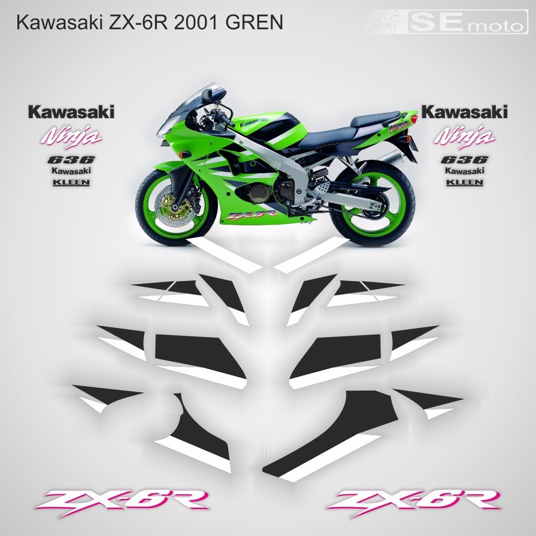 Kawasaki ZX-6R 2001 г. в. зеленый - фото