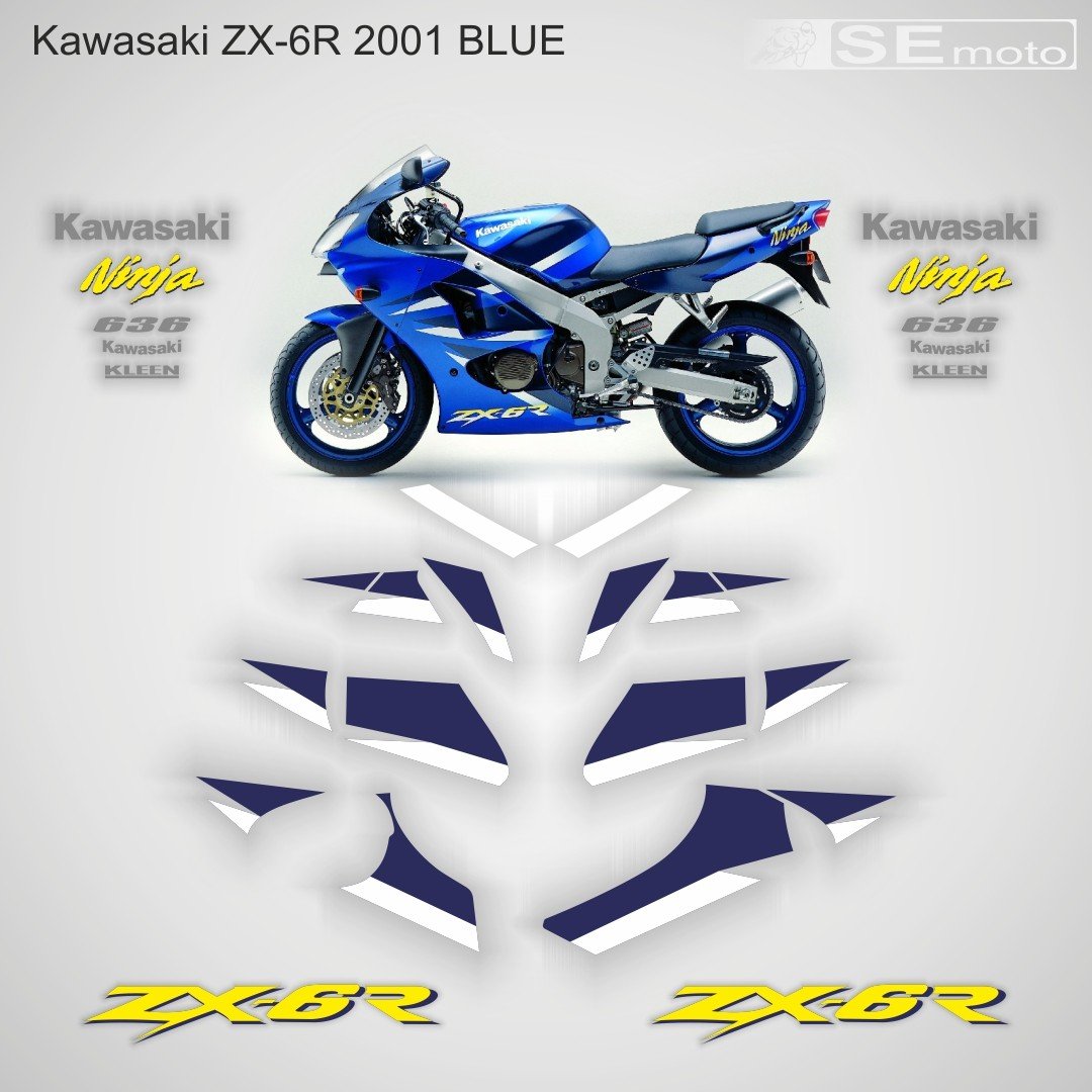 Kawasaki ZX-6R 2001 г. в. синий