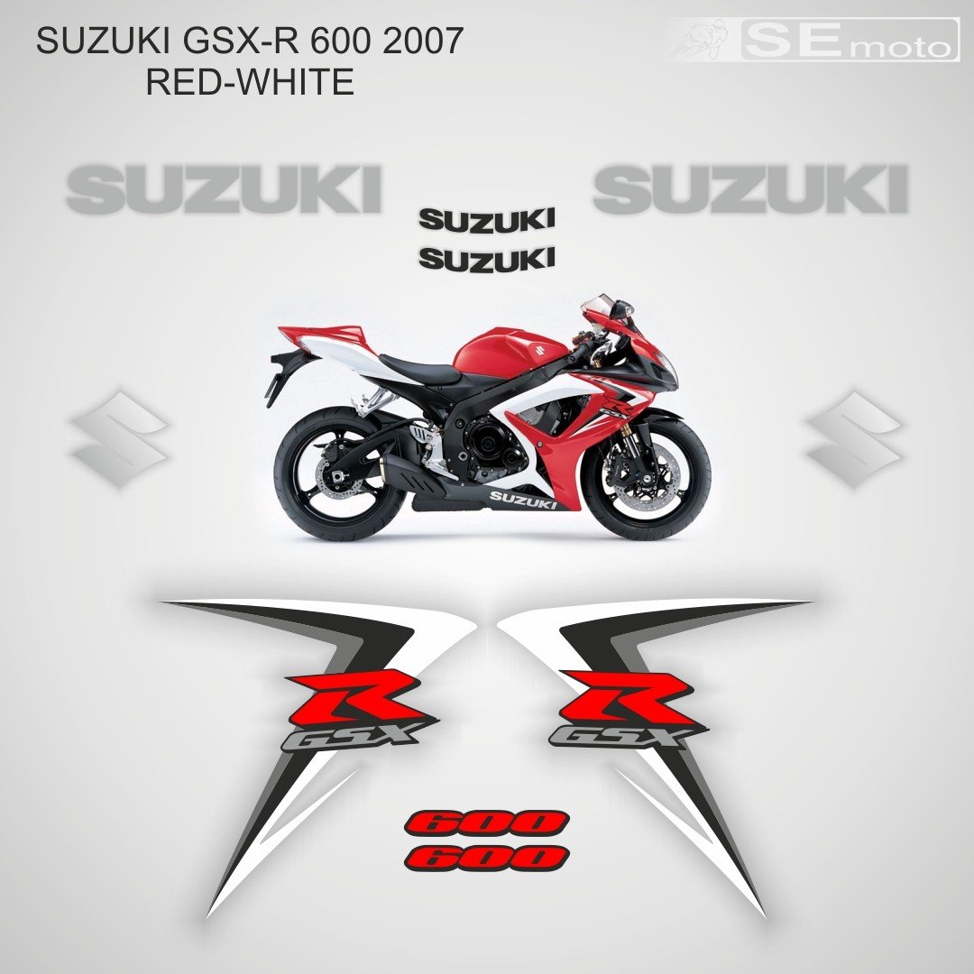 Suzuki GSX-R 600 2007 красно-белый- фото