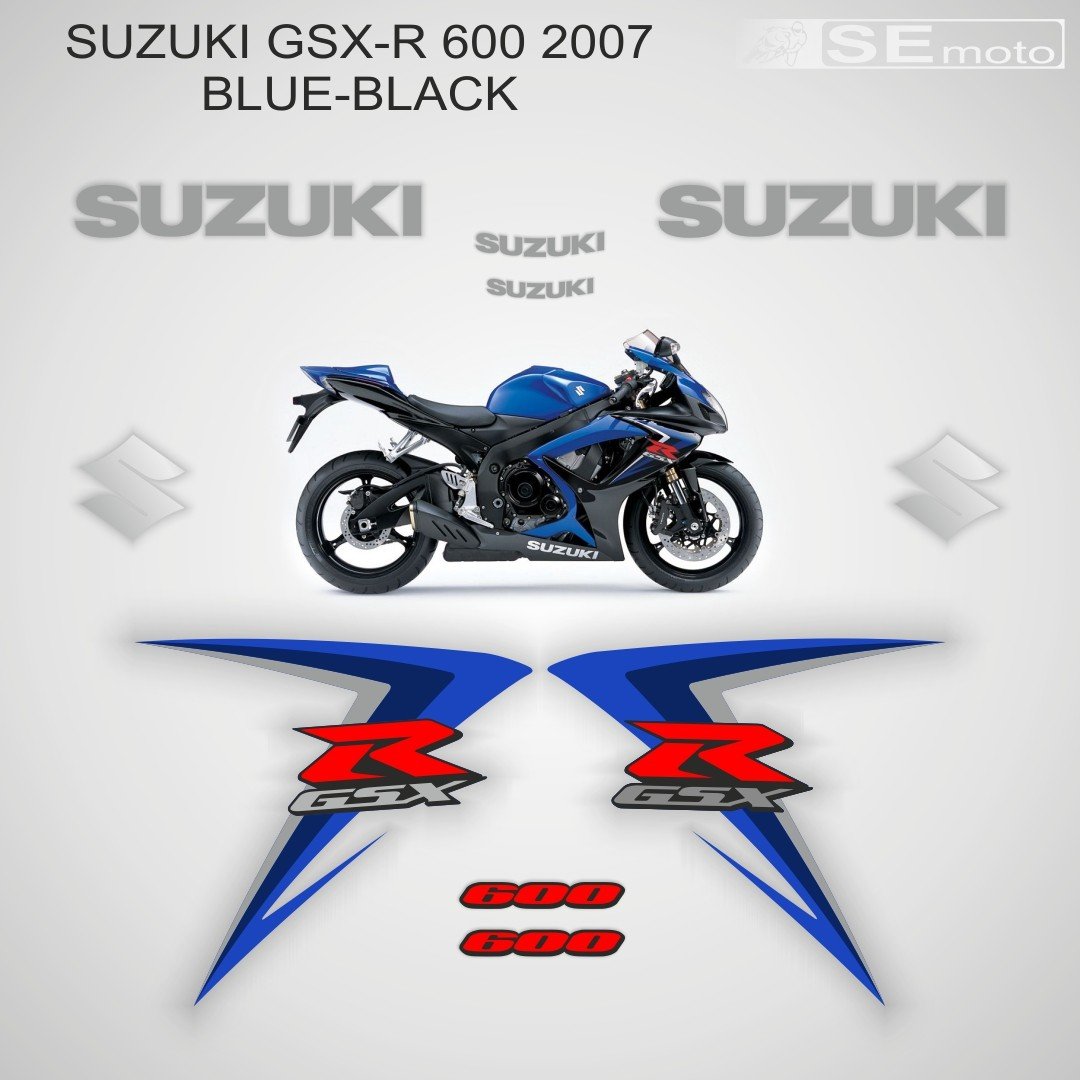 Suzuki GSX-R 600 2007 черно-синий