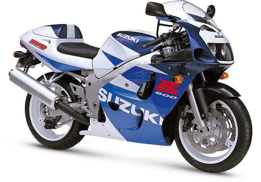 Suzuki GSX-R 600 1997 бело-синий - фото