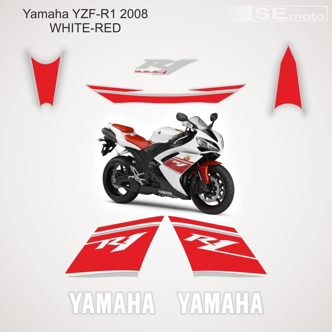 Yamaha YZF-R1 2008 бело-красный- фото