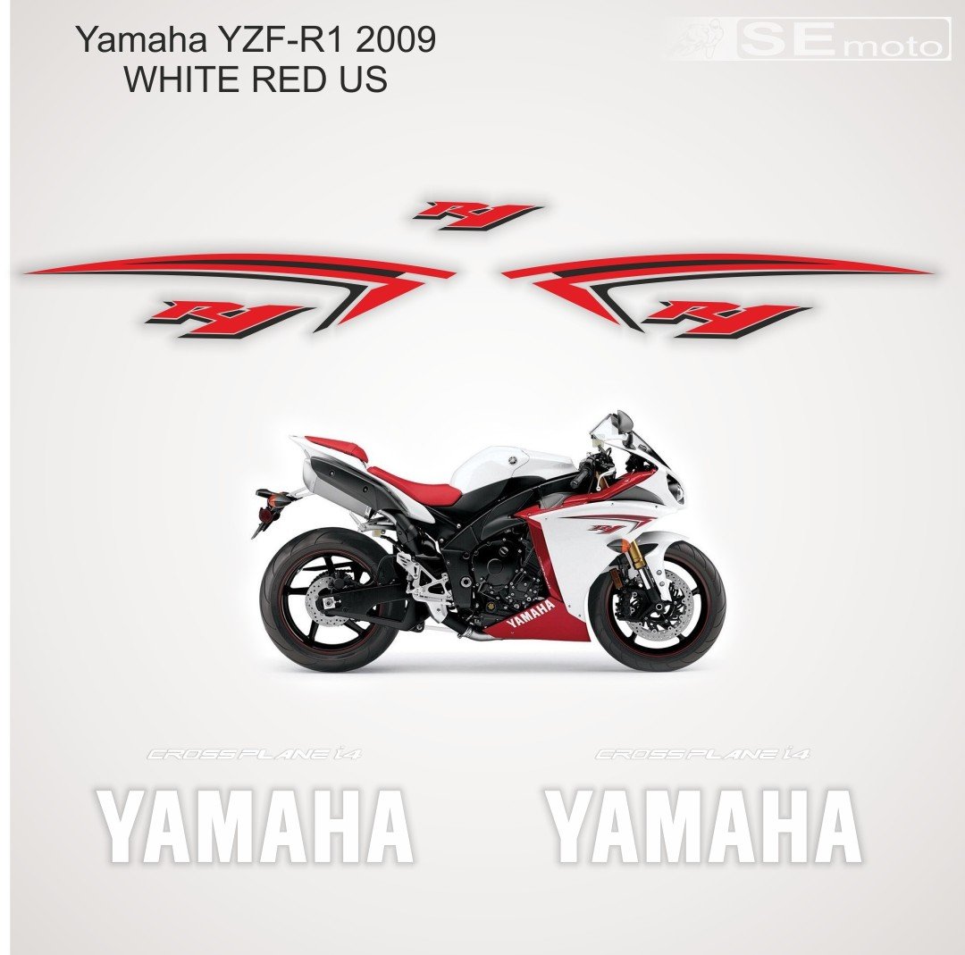 Yamaha YZF-R1 2009 бело-красный США - фото