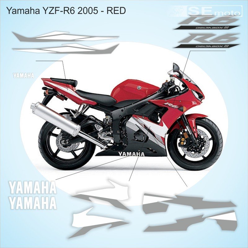 Yamaha YZF-R6 2005 красный- фото