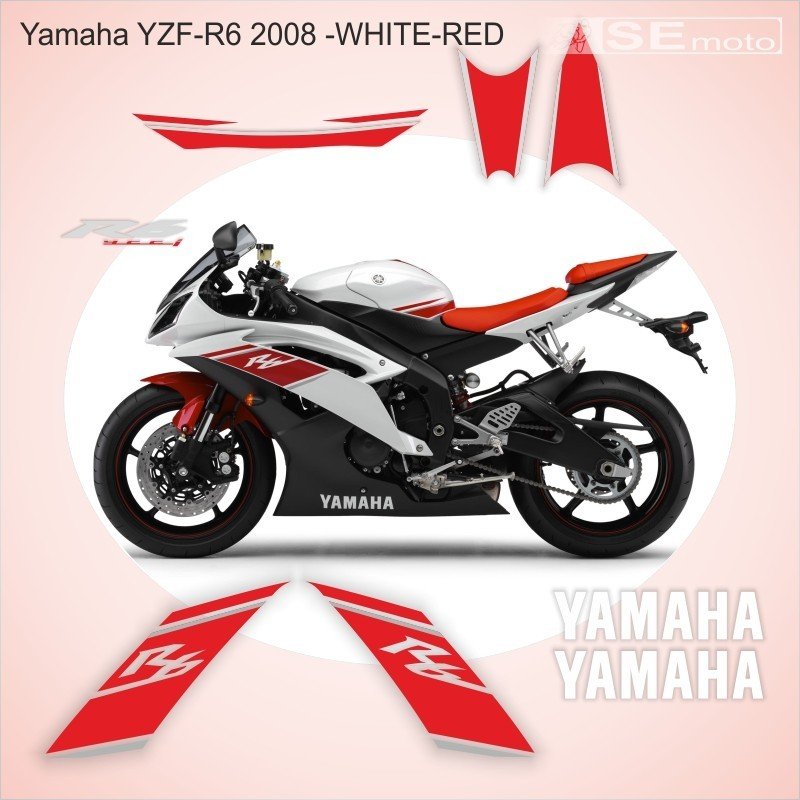 Yamaha YZF-R6 2008 бело-красный - фото