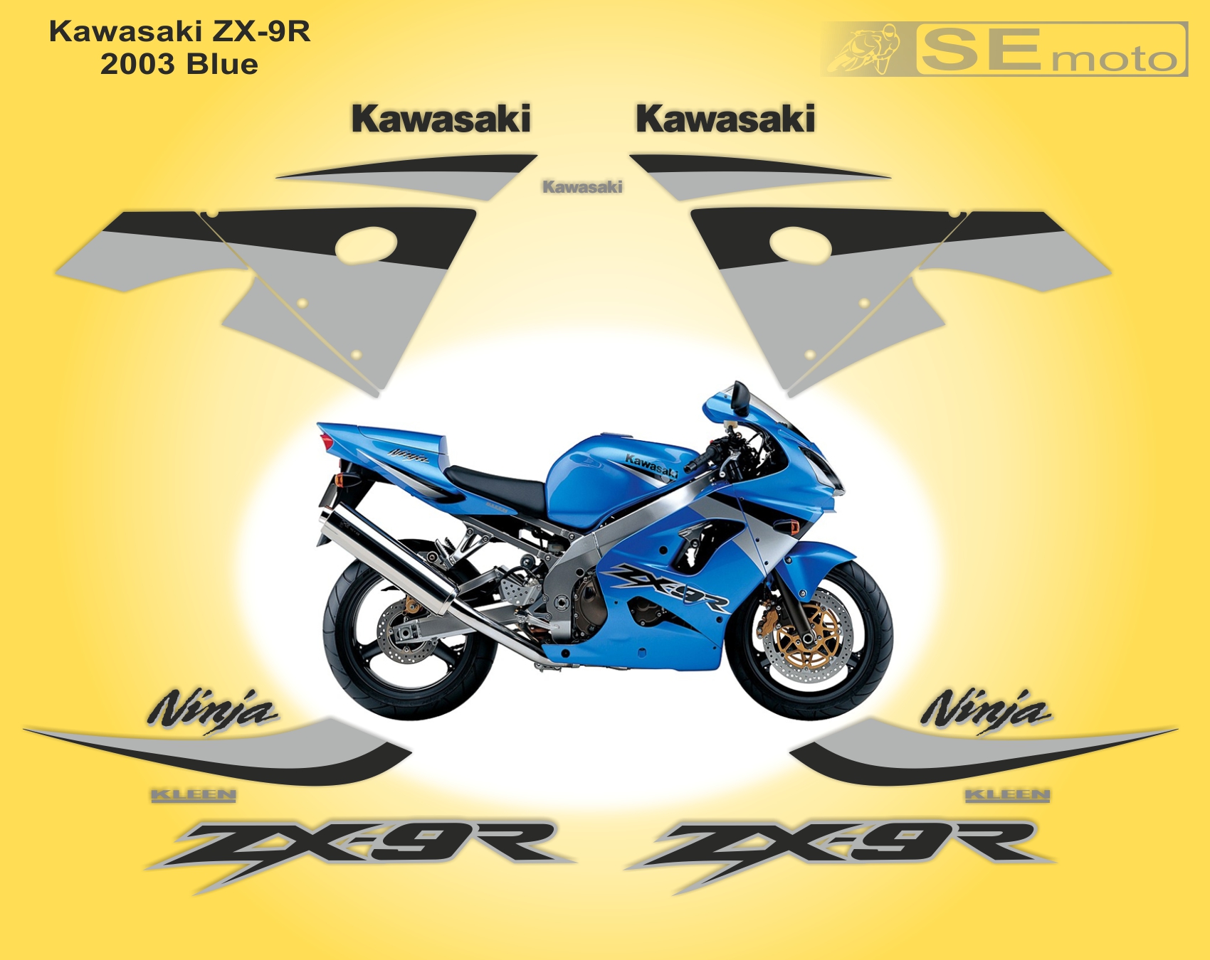 Kawasaki ZX-9R 2003 г. в. синий- фото