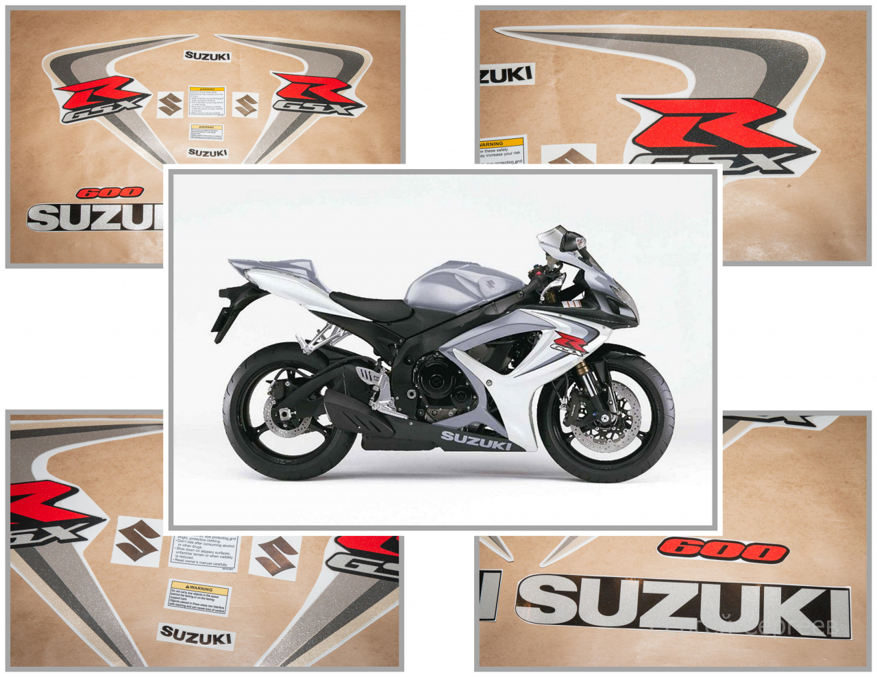Suzuki GSX-R 600 2006 серебро/белый - фото