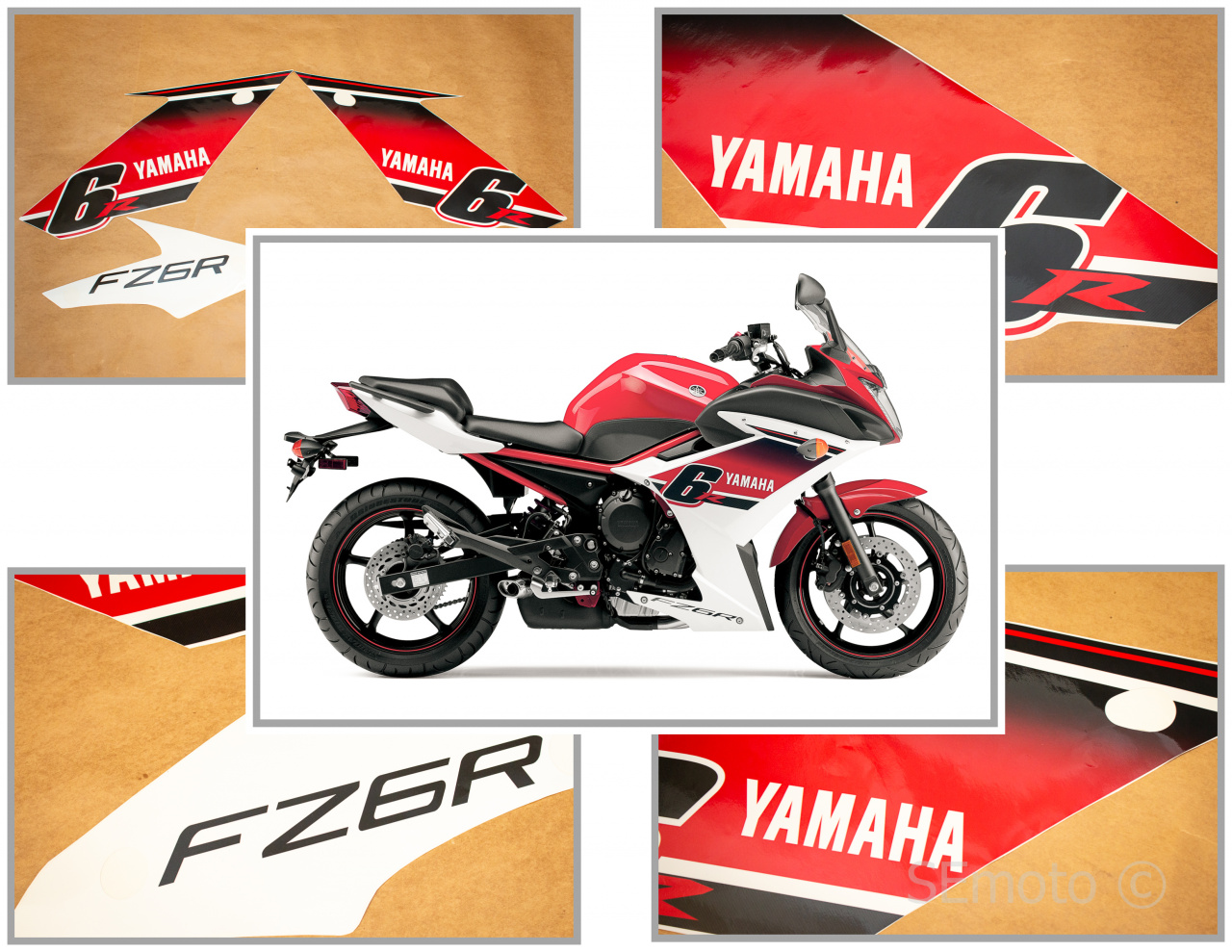 Yamaha FZ6R 2014 бело-черно-красный - фото