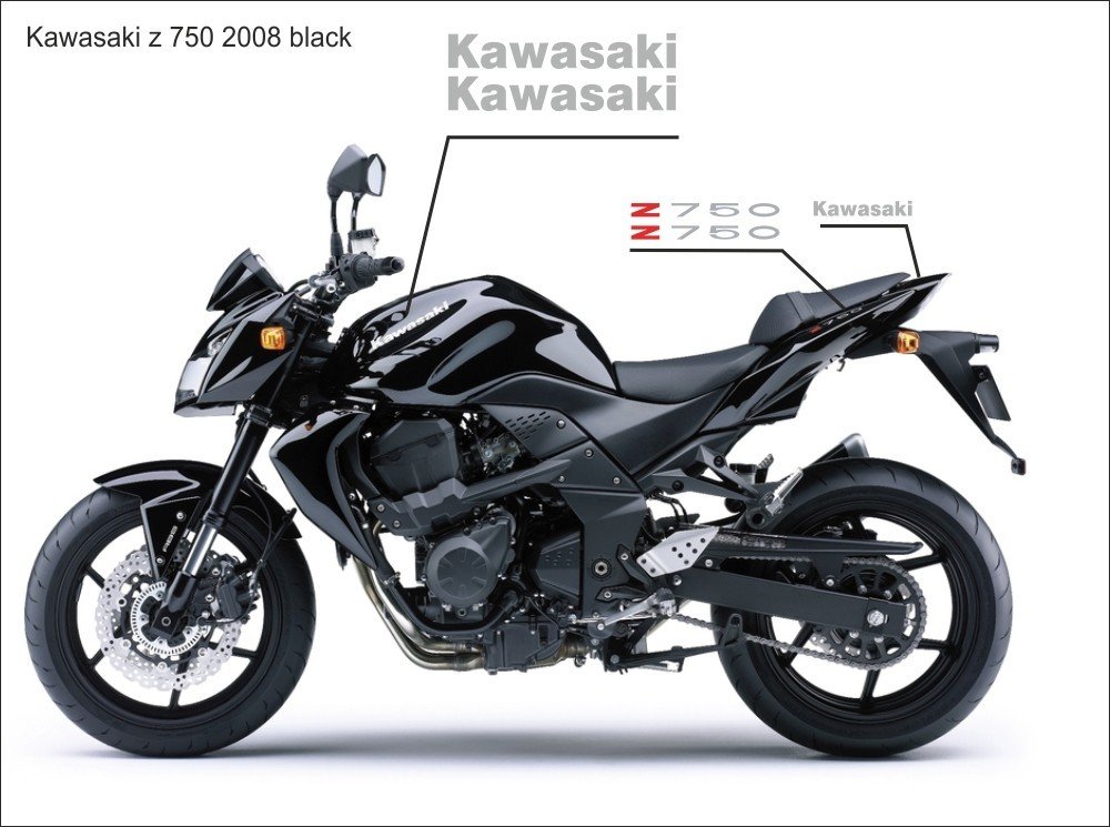 Kawasaki z750 2008 г. в. черный - фото