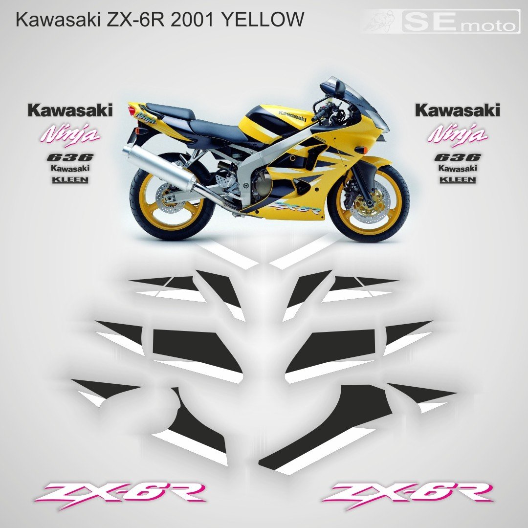 Kawasaki ZX-6R 2001 г. в. желтый