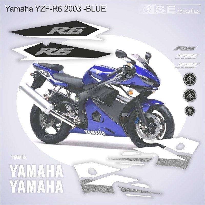 Yamaha YZF-R6 2003 Синий - фото