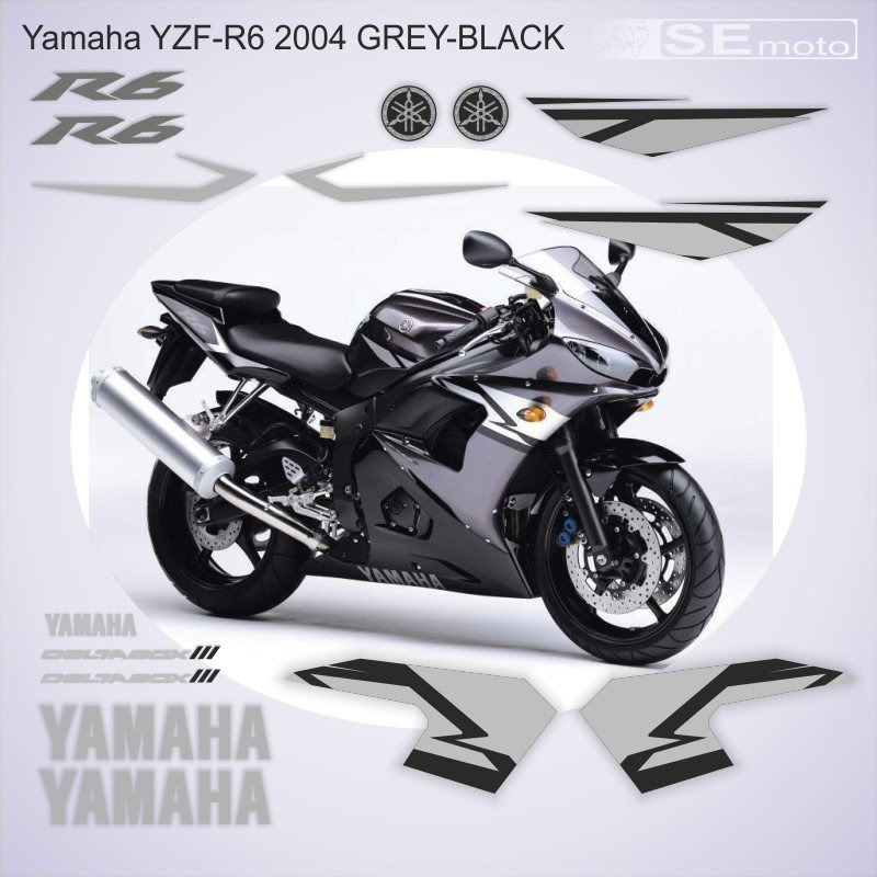Yamaha YZF-R6 2004 серо-черный - фото